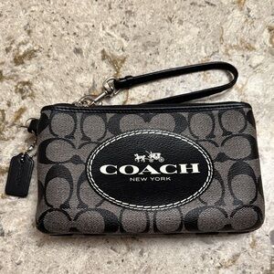 Coach Signature Black and Gray Wristlet